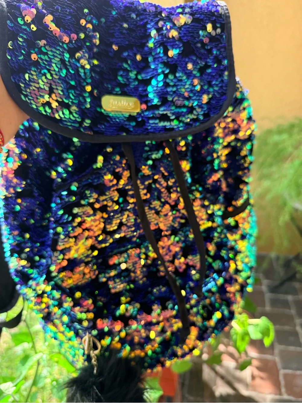 Justice Iridescent Sequin Backpack in Blue and Multicolor